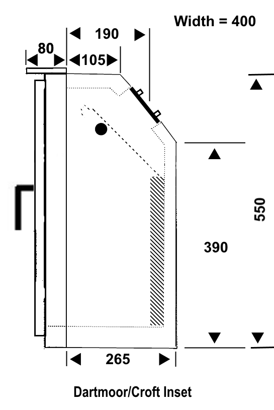 Dartmoor Inset Side Diagram Dean Forge Stoves