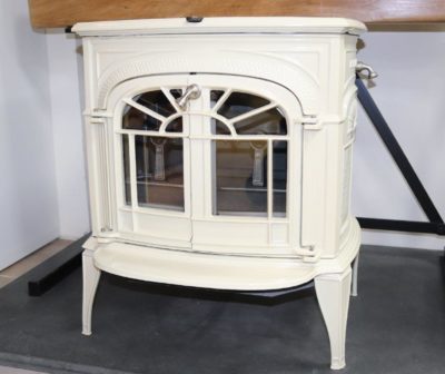 Ex-Display Vermont Intrepid 11 Catalytic 4.9kW Wood Stove in Biscuit Enamel